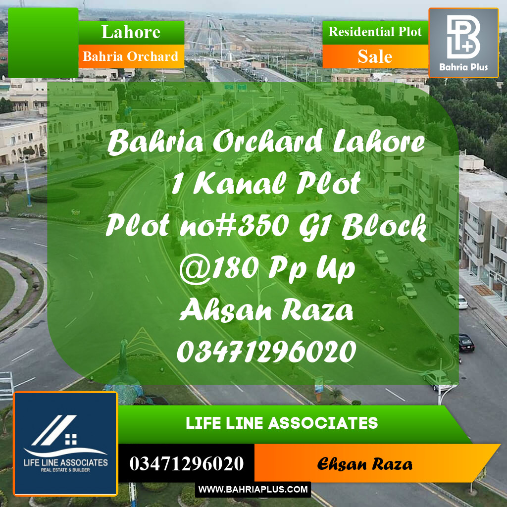 1 Kanal Residential Plot for Sale in Bahria Orchard, Lahore - (BP-287774)
