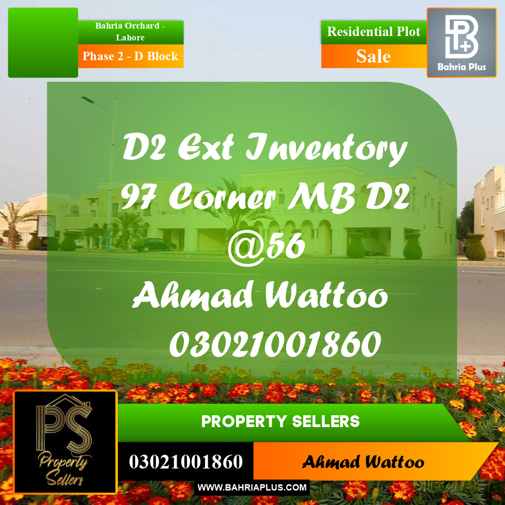 8 Marla Residential Plot for Sale in Phase 2 - D Block -  Bahria Orchard, Lahore - (BP-287806)