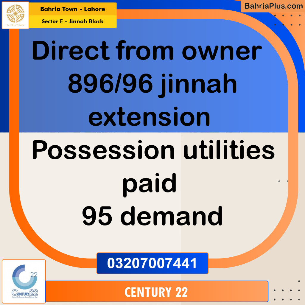 5 Marla Residential Plot for Sale in Sector E - Jinnah Block -  Bahria Town, Lahore - (BP-287867)