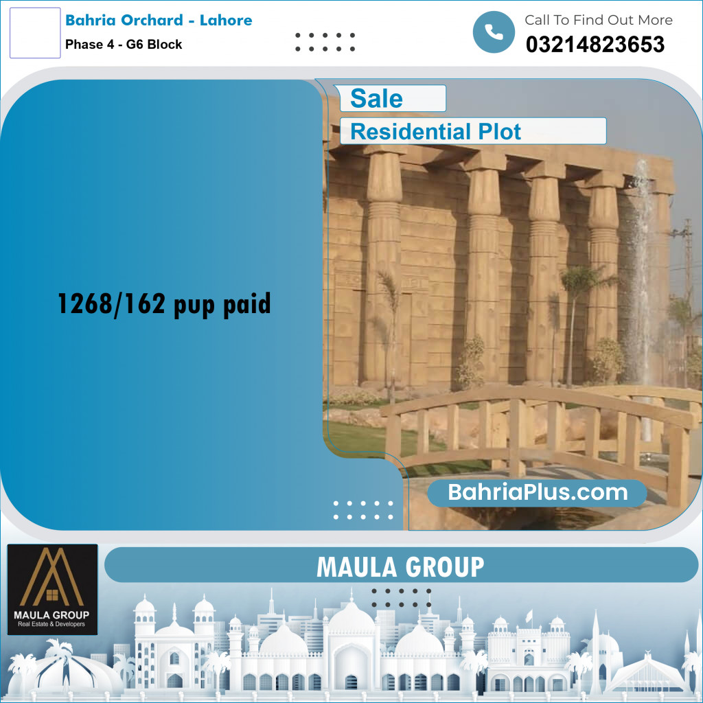 5 Marla Residential Plot for Sale in Phase 4 - G6 Block -  Bahria Orchard, Lahore - (BP-287976)