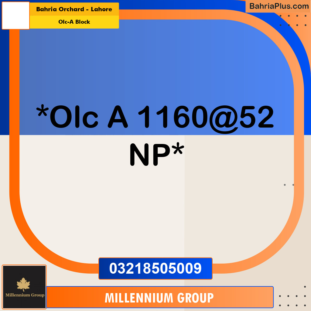 5 Marla Residential Plot for Sale in OLC-A Block -  Bahria Orchard, Lahore - (BP-288136)