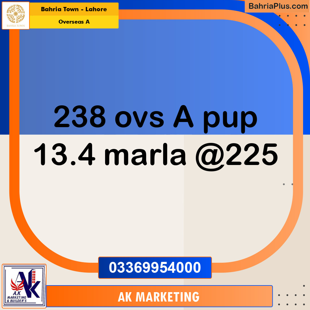 13.5 Marla Residential Plot for Sale in Overseas A -  Bahria Town, Lahore - (BP-288137)
