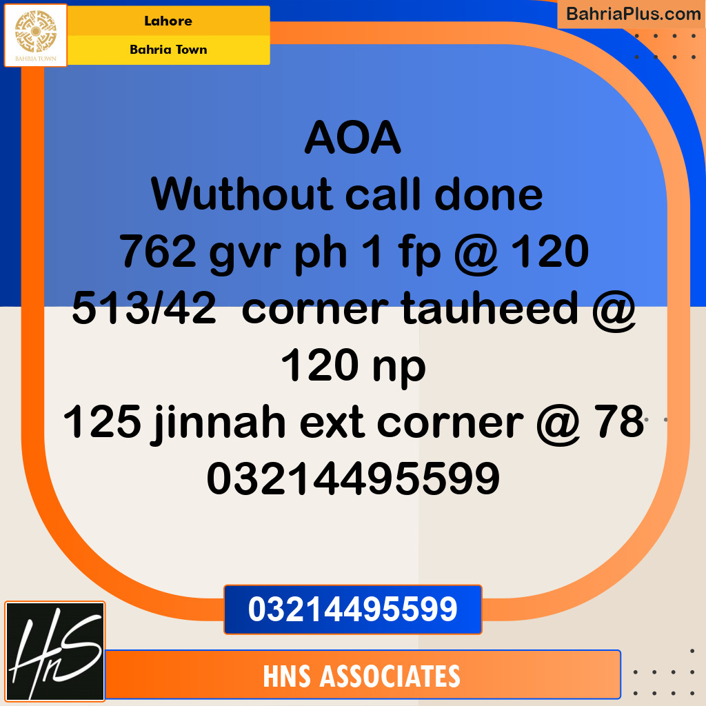 Residential Plot for Sale in Bahria Town, Lahore - (BP-288165)