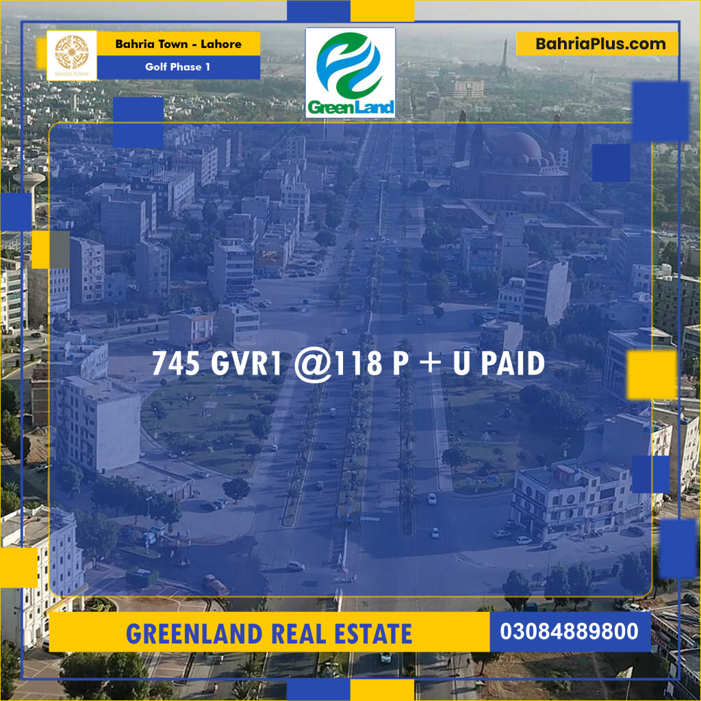 10 Marla Residential Plot for Sale in Golf Phase 1 -  Bahria Town, Lahore - (BP-288211)