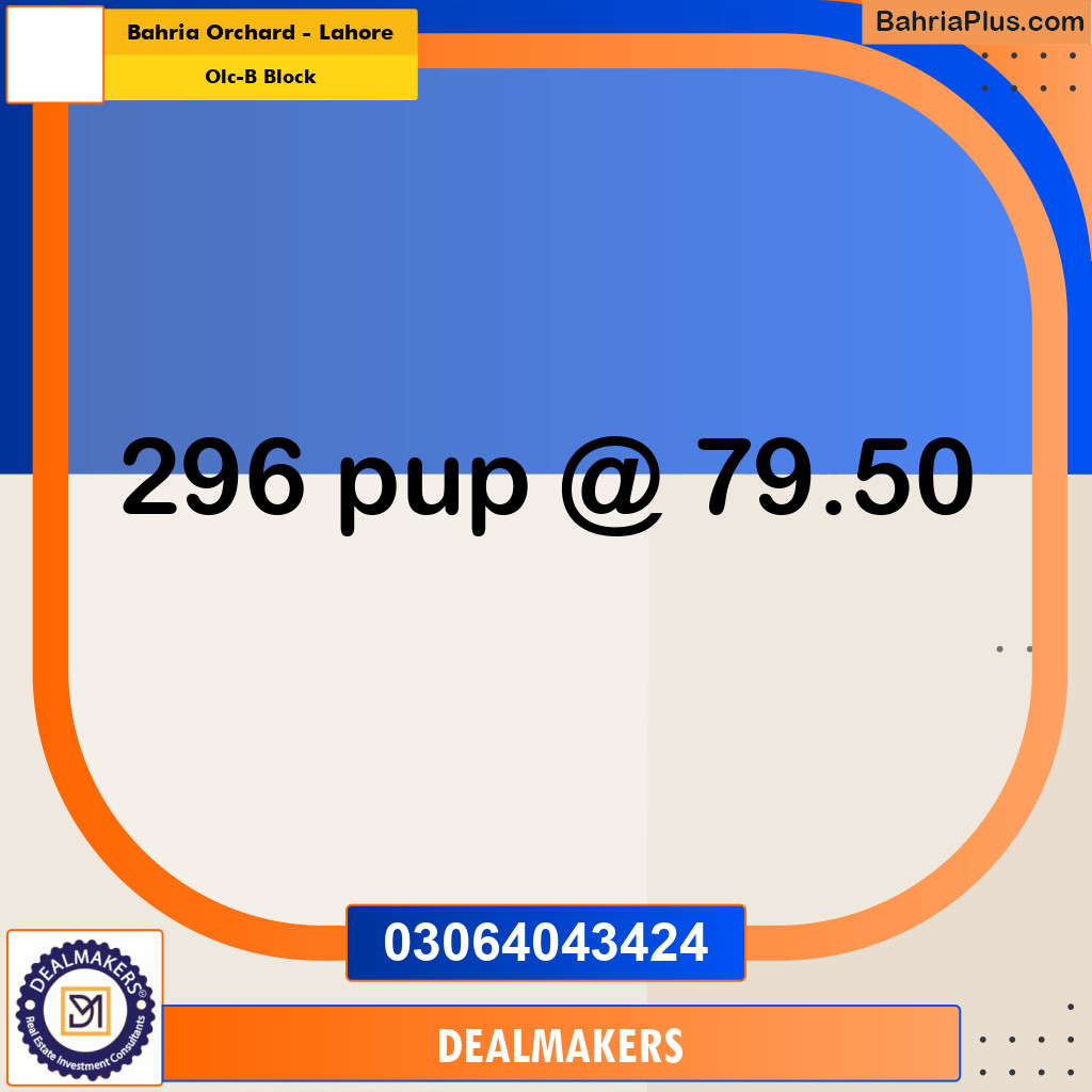8 Marla Residential Plot for Sale in OLC-B Block -  Bahria Orchard, Lahore - (BP-288214)