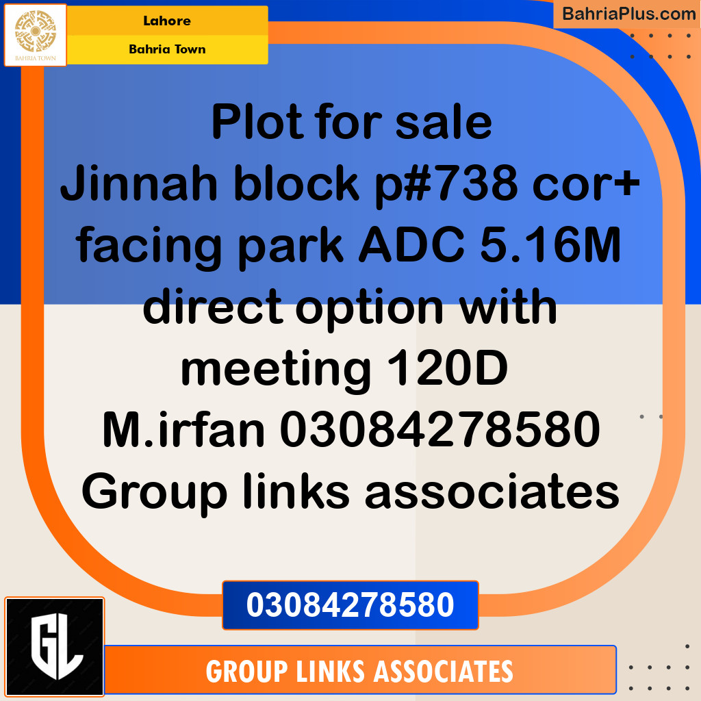 Residential Plot for Sale in Bahria Town, Lahore - (BP-288257)