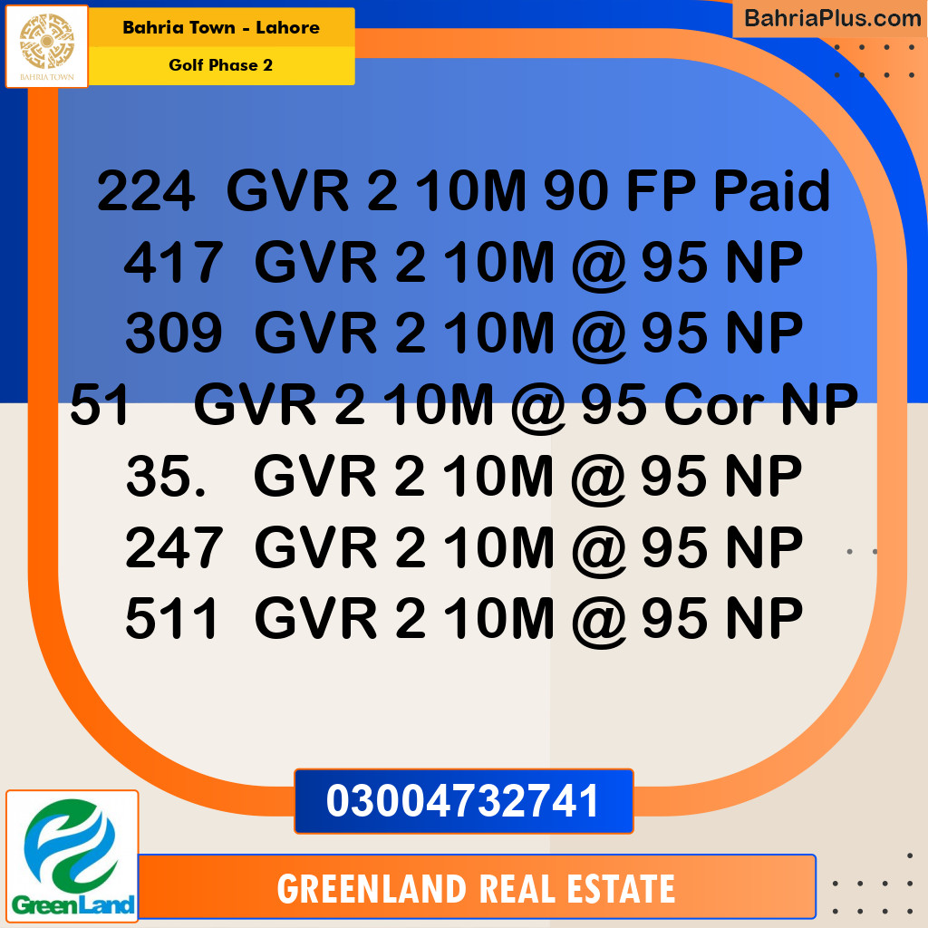 10 Marla Residential Plot for Sale in Golf Phase 2 -  Bahria Town, Lahore - (BP-288282)
