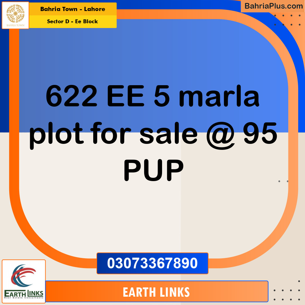 5 Marla Residential Plot for Sale in Sector D - EE Block -  Bahria Town, Lahore - (BP-288487)