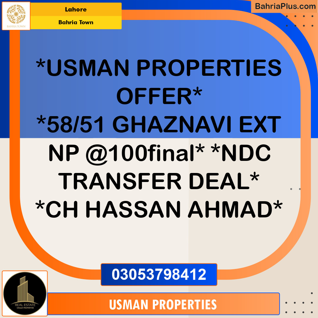 Residential Plot for Sale in Bahria Town, Lahore - (BP-288541)