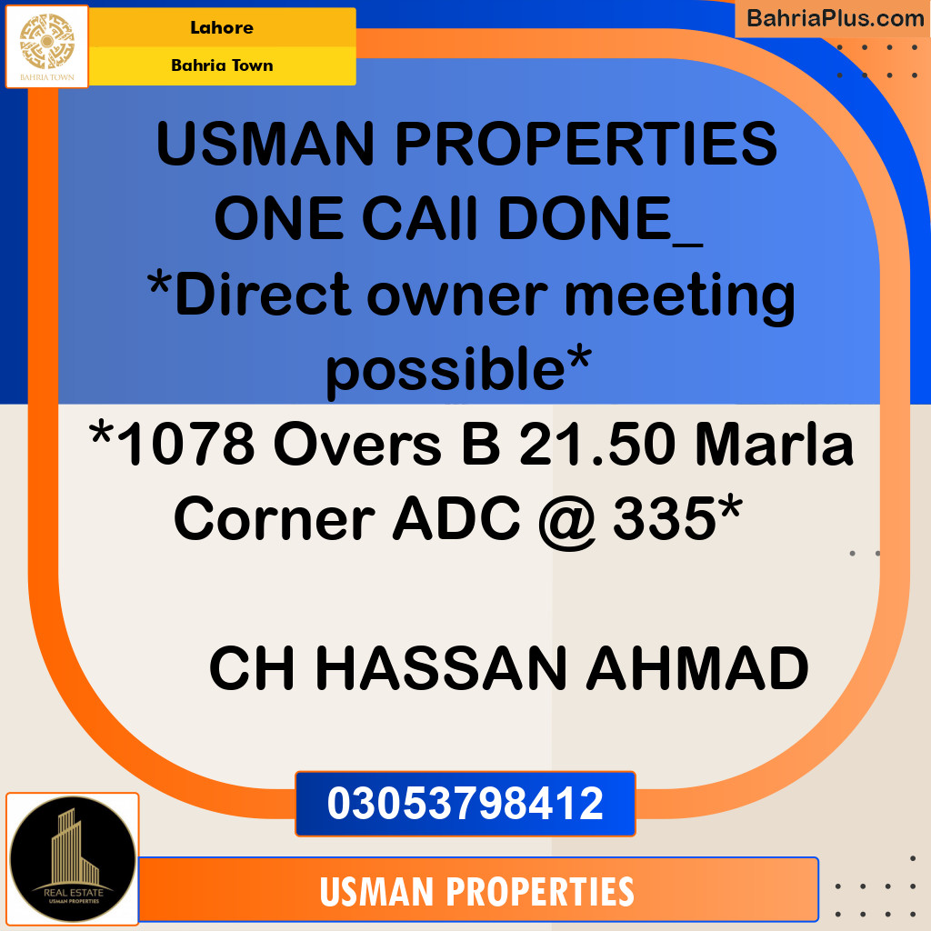 Residential Plot for Sale in Bahria Town, Lahore - (BP-288543)