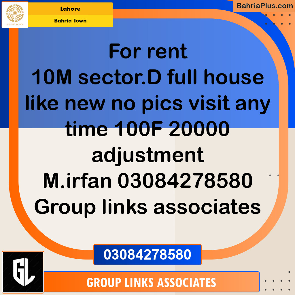 Residential House for Rent in Bahria Town, Lahore - (BP-288567)