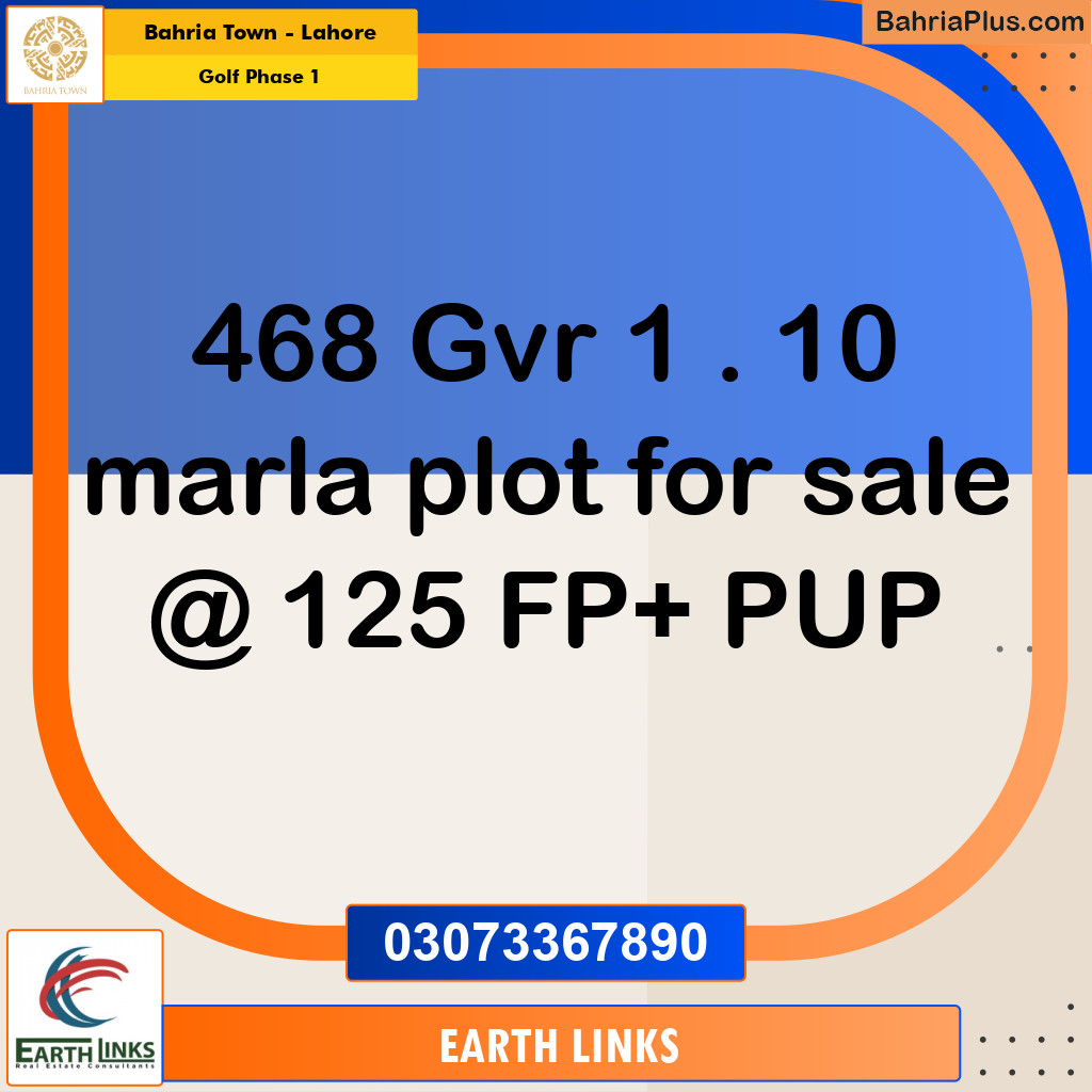 10 Marla Residential Plot for Sale in Golf Phase 1 -  Bahria Town, Lahore - (BP-288588)