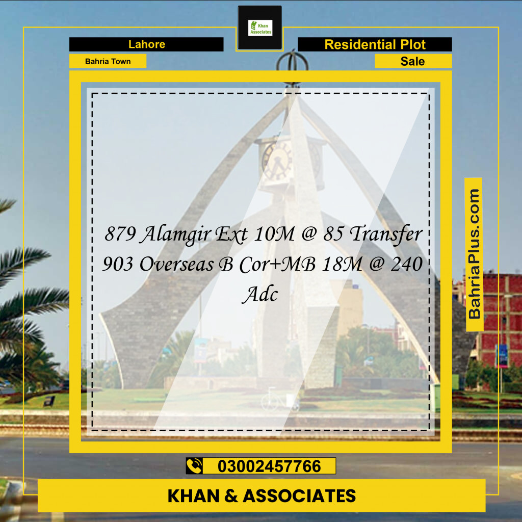 Residential Plot for Sale in Bahria Town, Lahore - (BP-288665)