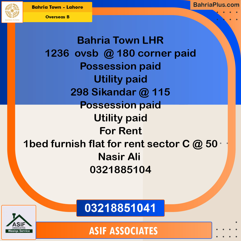 10 Marla Residential Plot for Sale in Overseas B -  Bahria Town, Lahore - (BP-288720)