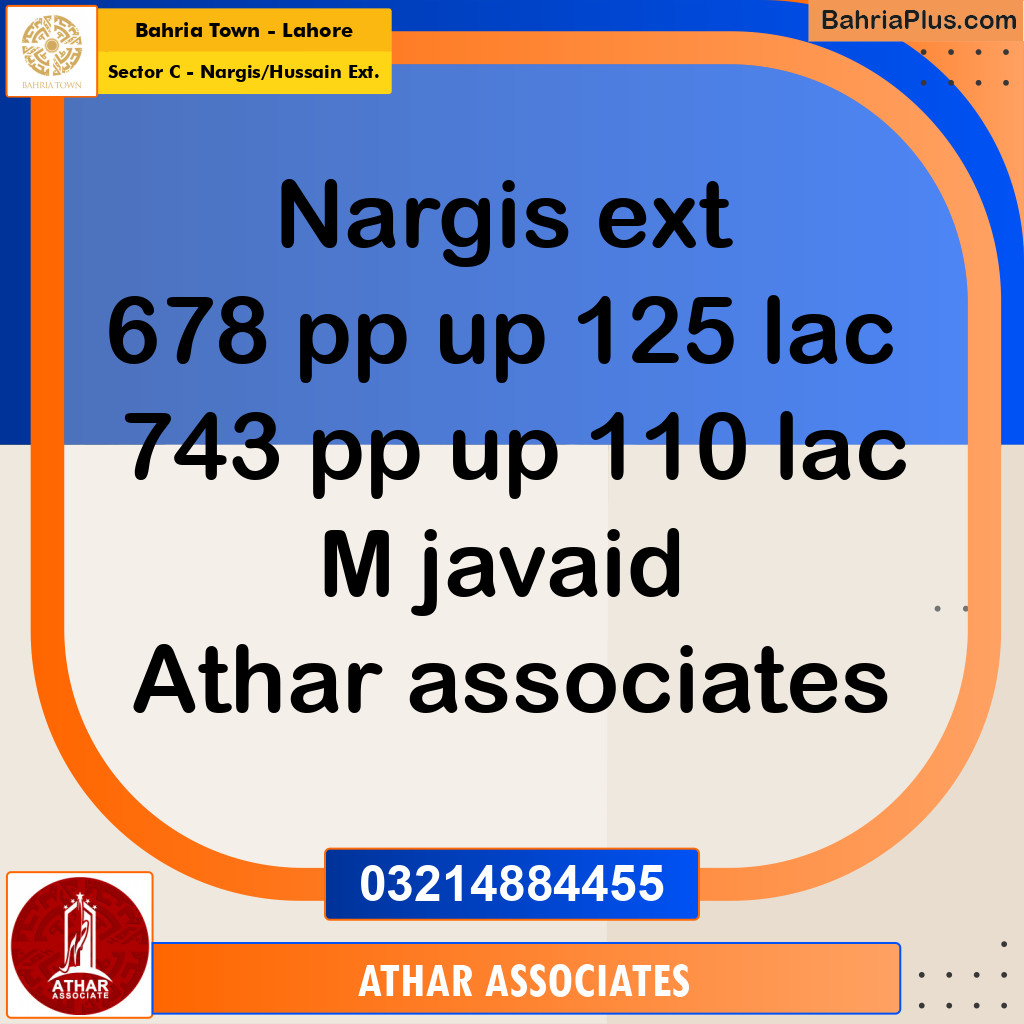 Residential Plot for Sale in Sector C - Nargis/Hussain Ext. -  Bahria Town, Lahore - (BP-288731)