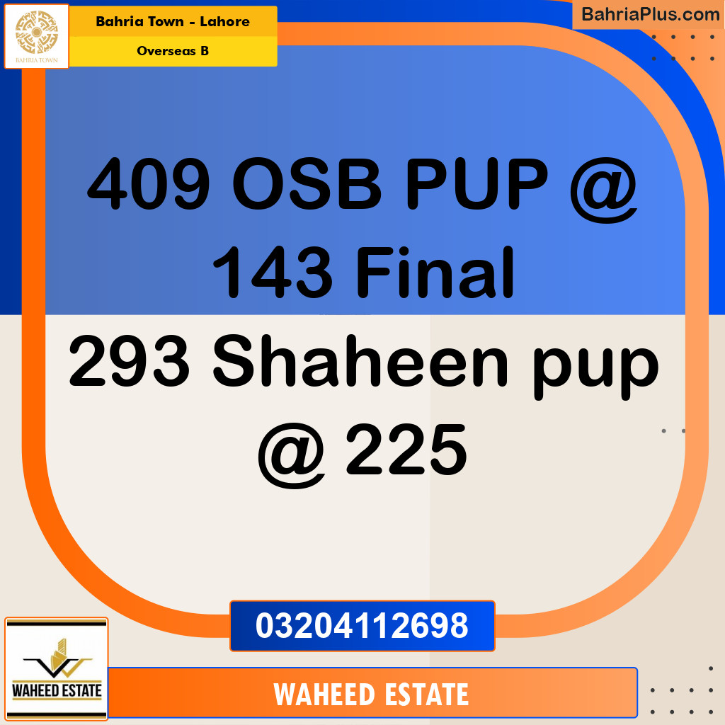 10 Marla Residential Plot for Sale in Overseas B -  Bahria Town, Lahore - (BP-288760)