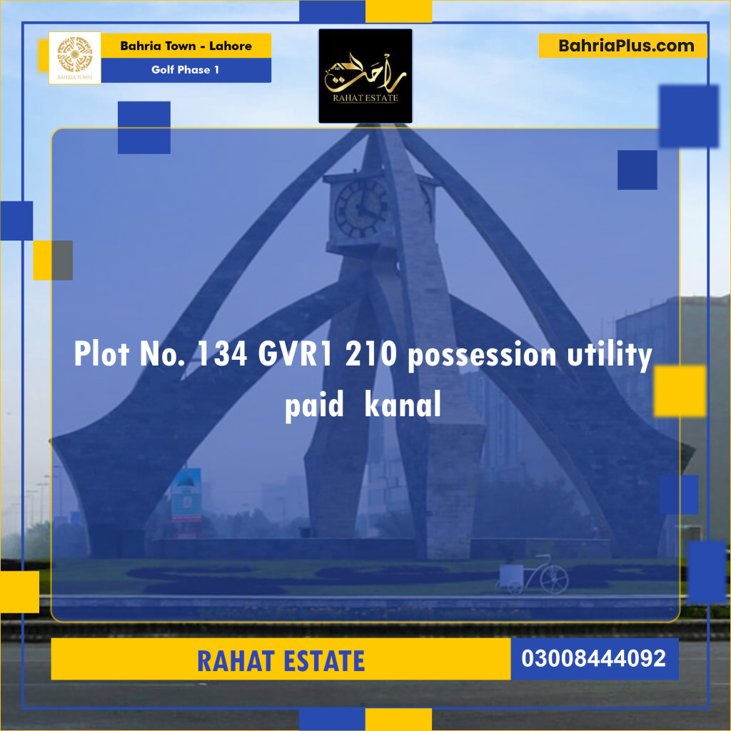20 Marla Residential Plot for Sale in Golf Phase 1 -  Bahria Town, Lahore - (BP-288796)
