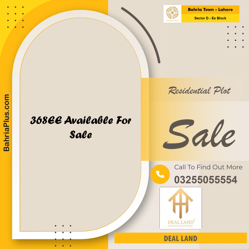 1 Kanal Residential Plot for Sale in Sector D - EE Block -  Bahria Town, Lahore - (BP-288842)