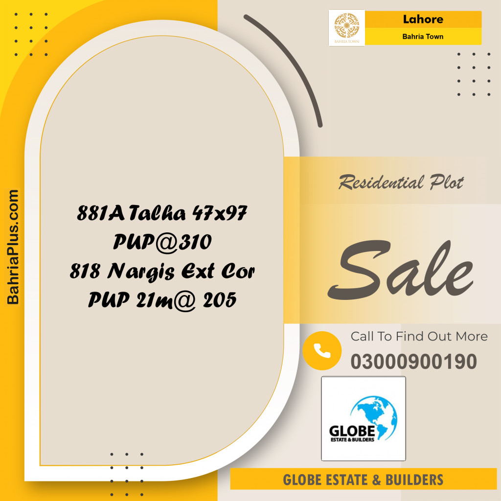 Residential Plot for Sale in Bahria Town, Lahore - (BP-288861)