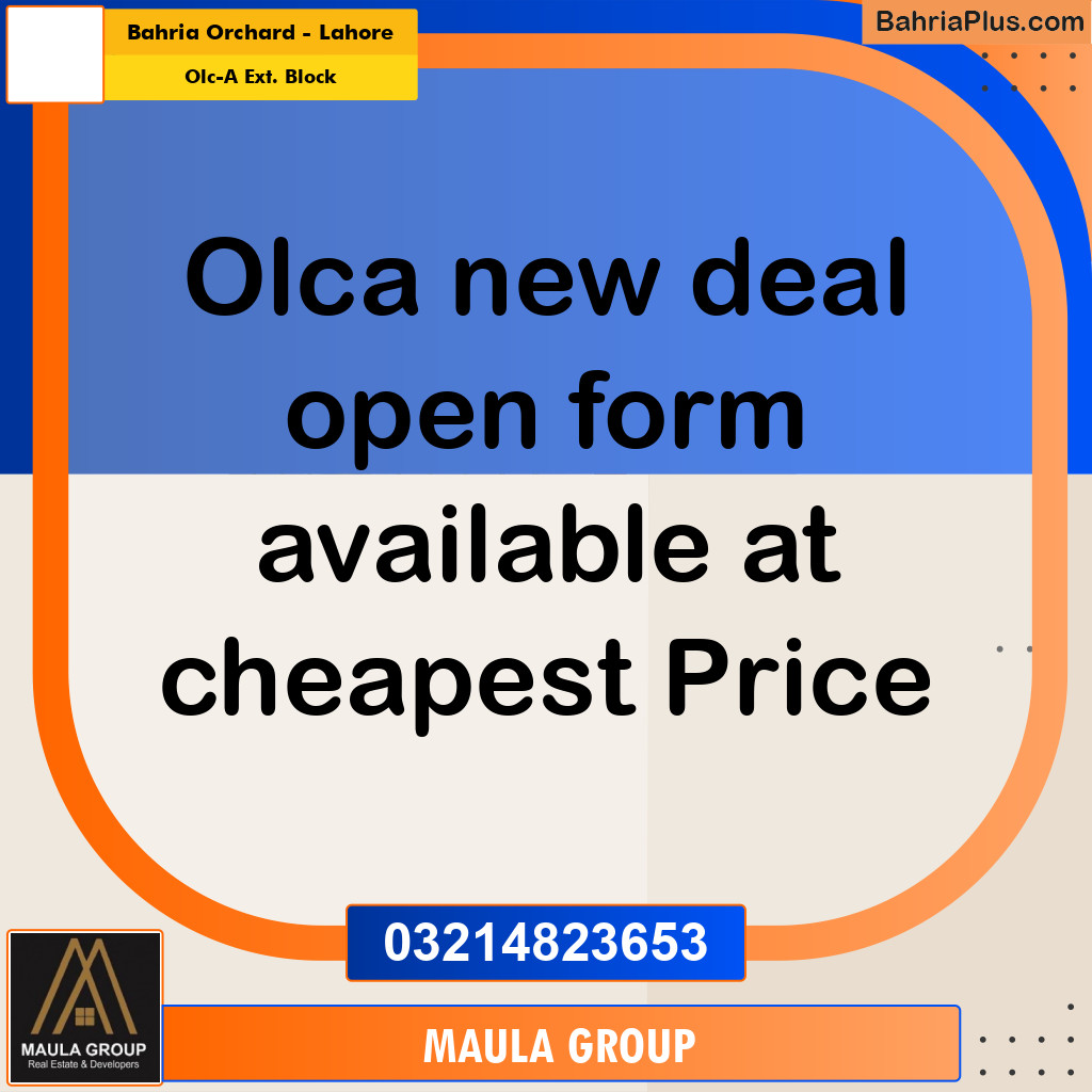 5 Marla Residential Plot for Sale in OLC-A Ext. Block -  Bahria Orchard, Lahore - (BP-288914)