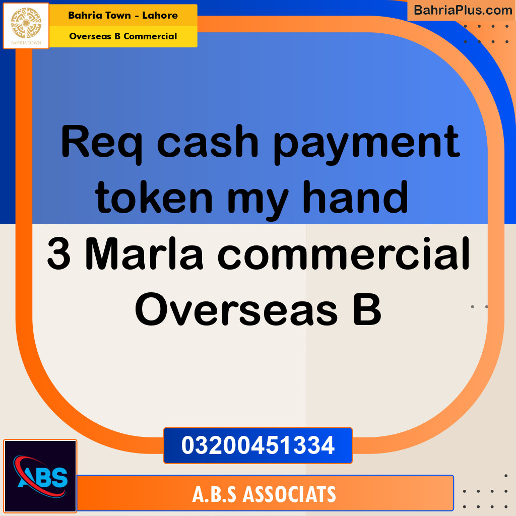 3 Marla Commercial Plot for Sale in Overseas B Commercial -  Bahria Town, Lahore - (BP-288997)