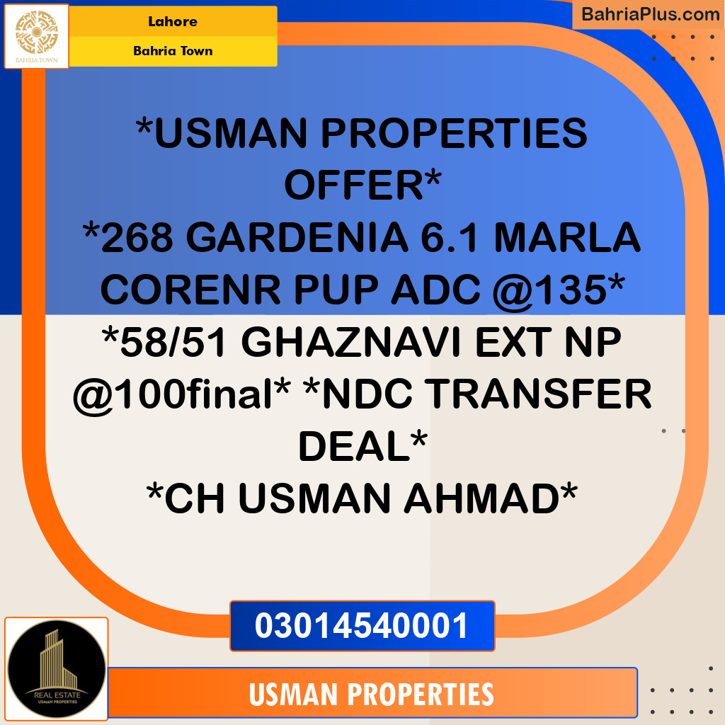 Residential Plot for Sale in Bahria Town, Lahore - (BP-289029)