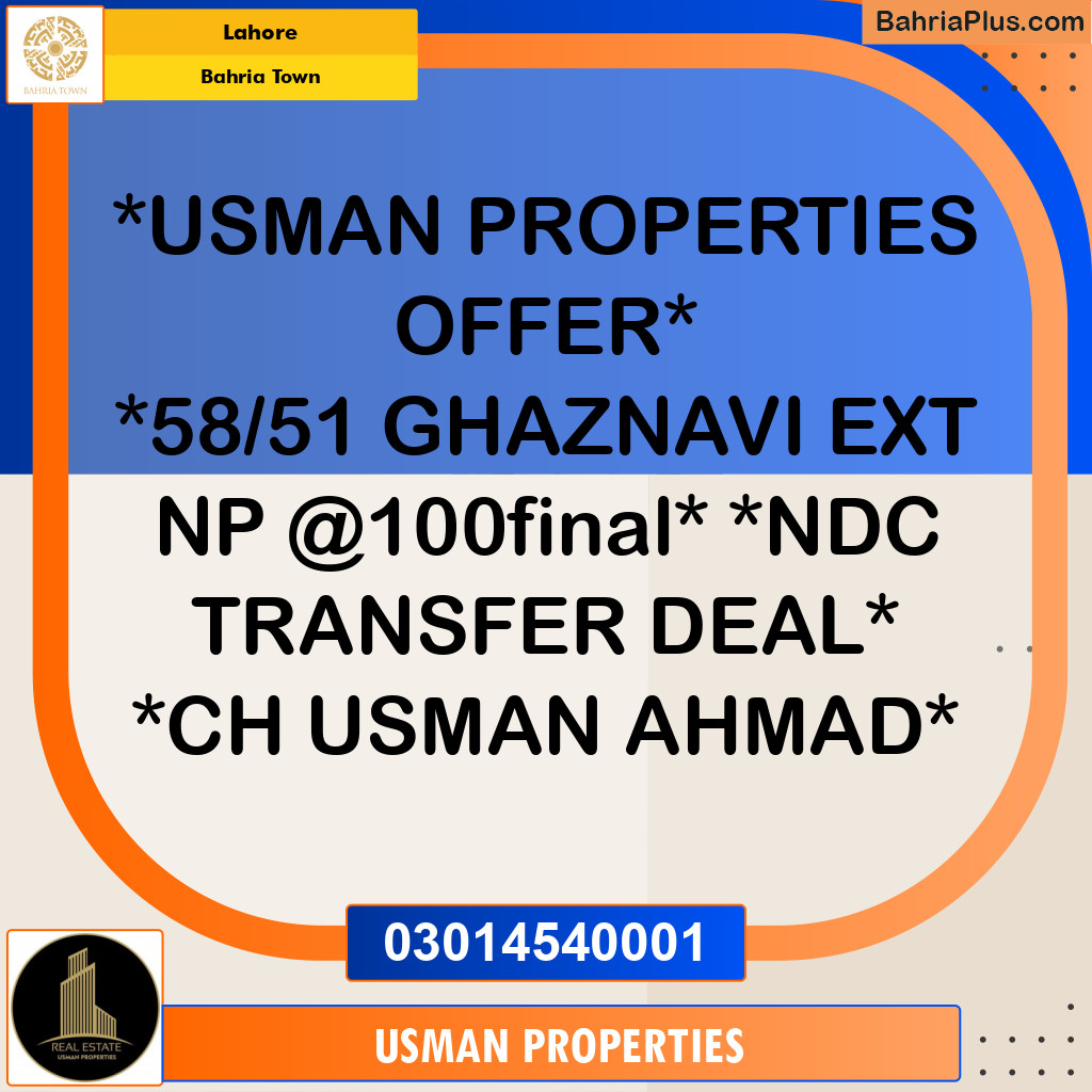 Residential Plot for Sale in Bahria Town, Lahore - (BP-289030)