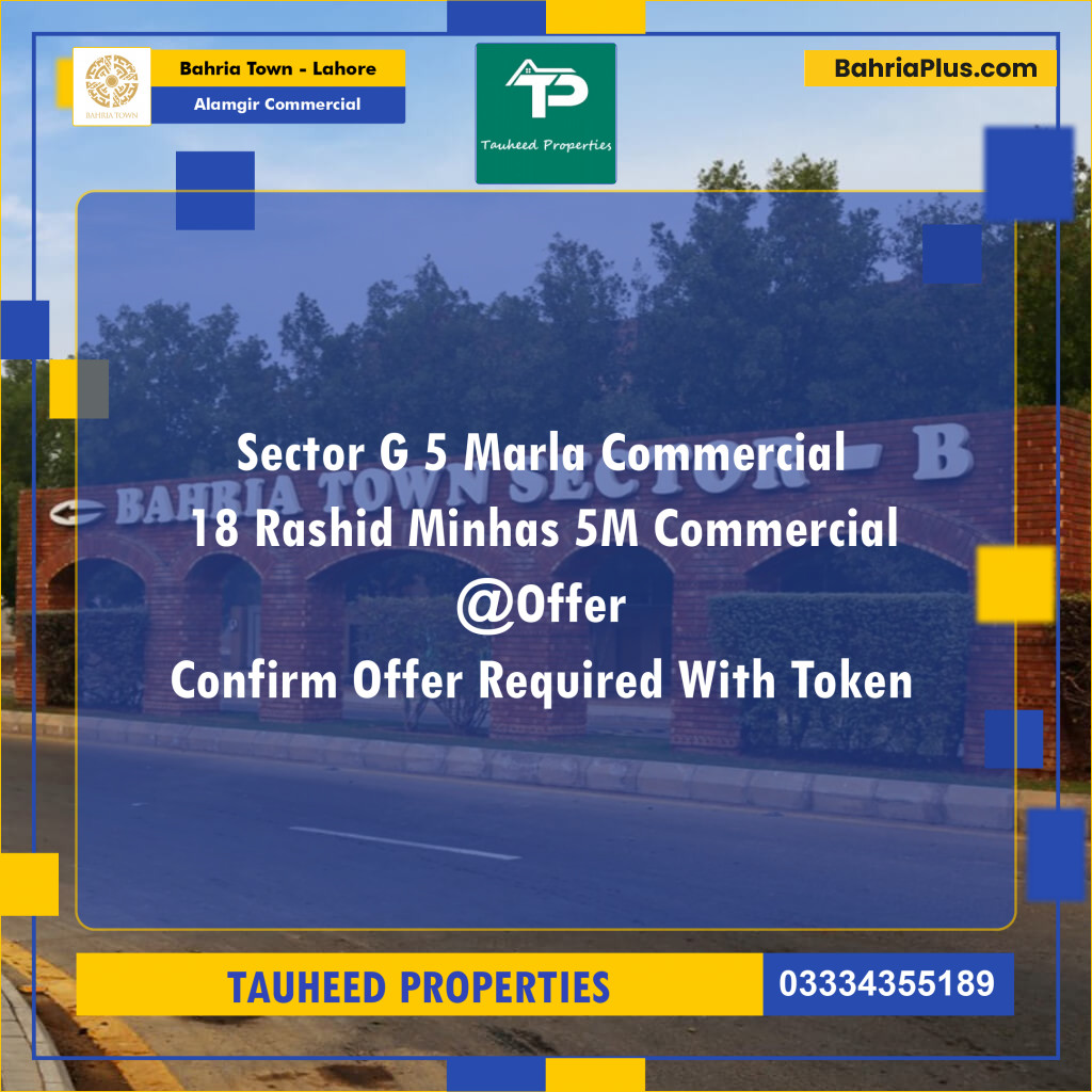 5 Marla Commercial Plot for Sale in Alamgir Commercial -  Bahria Town, Lahore - (BP-289033)