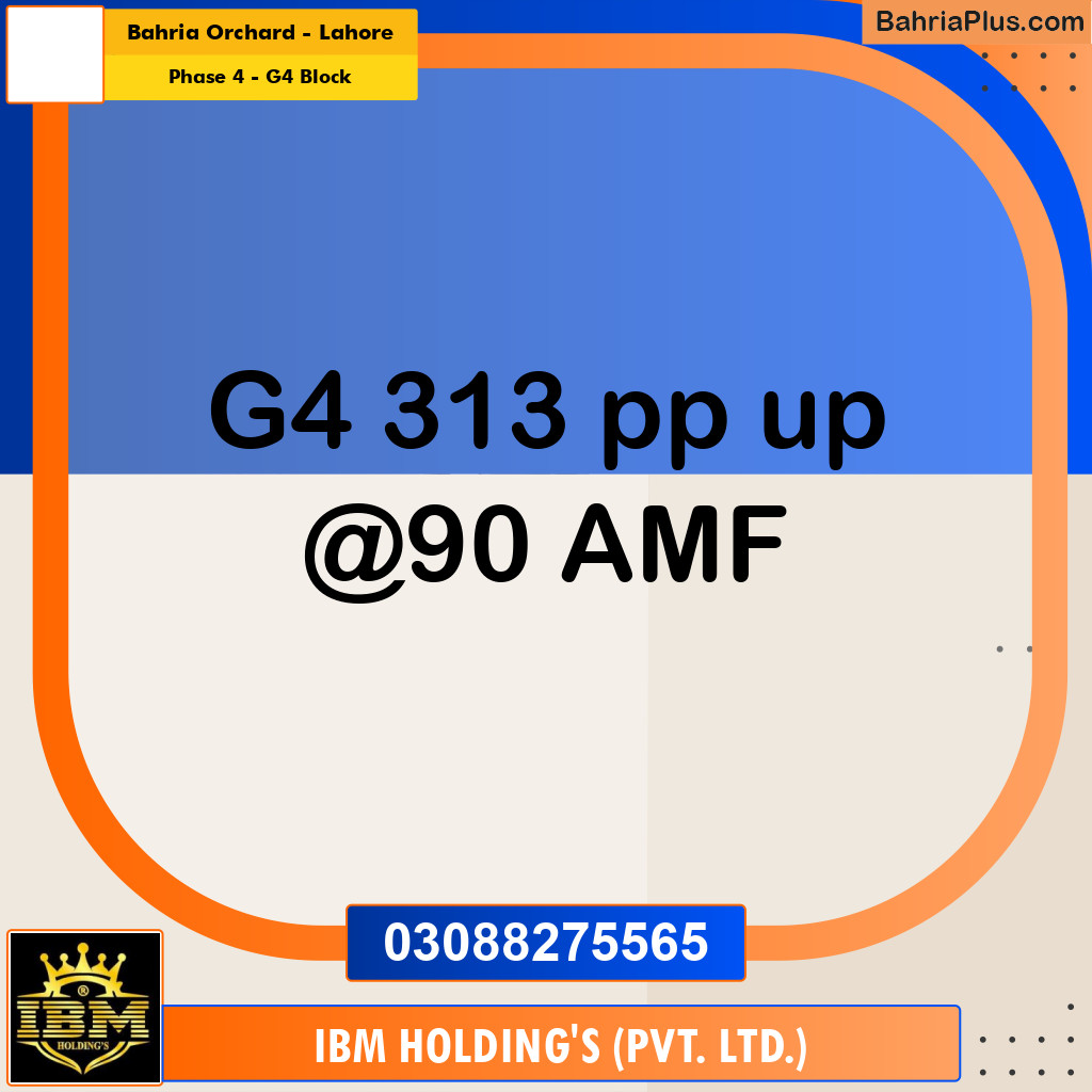 10 Marla Residential Plot for Sale in Phase 4 - G4 Block -  Bahria Orchard, Lahore - (BP-289049)