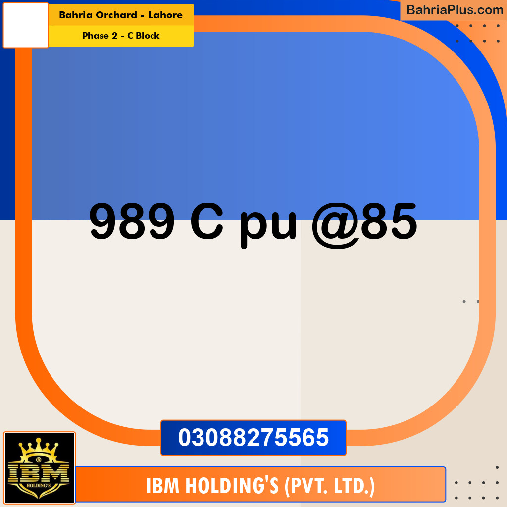 8 Marla Residential Plot for Sale in Phase 2 - C Block -  Bahria Orchard, Lahore - (BP-289080)