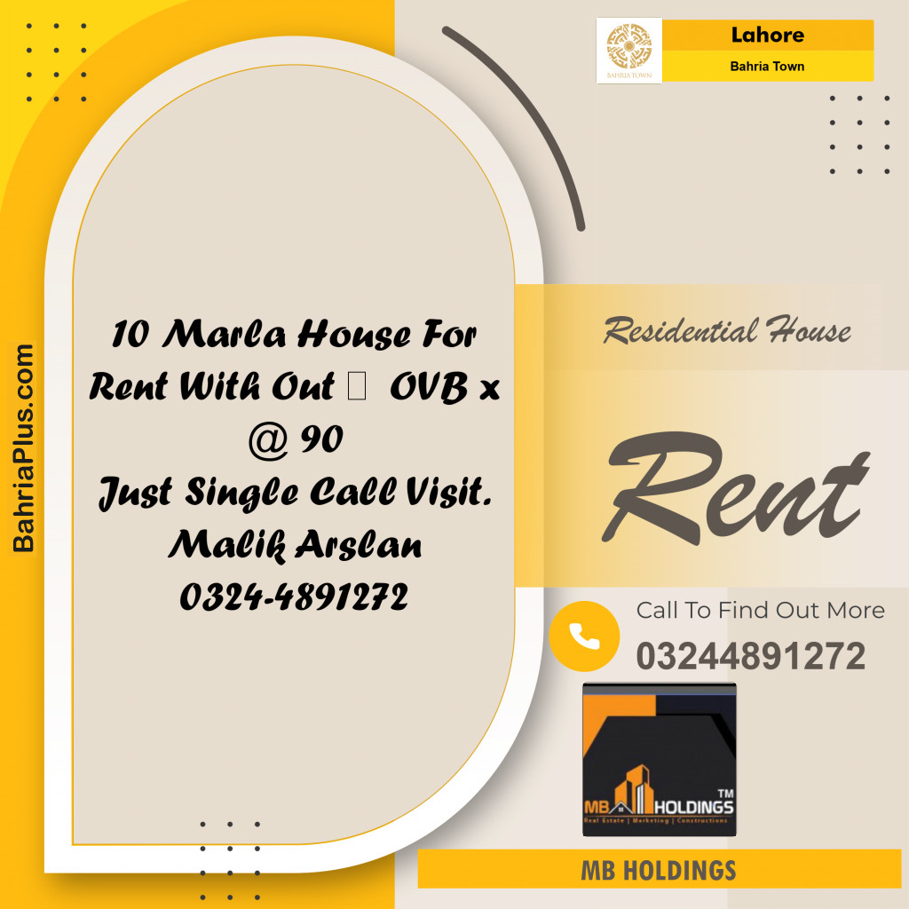 Residential House for Rent in Bahria Town, Lahore - (BP-289093)