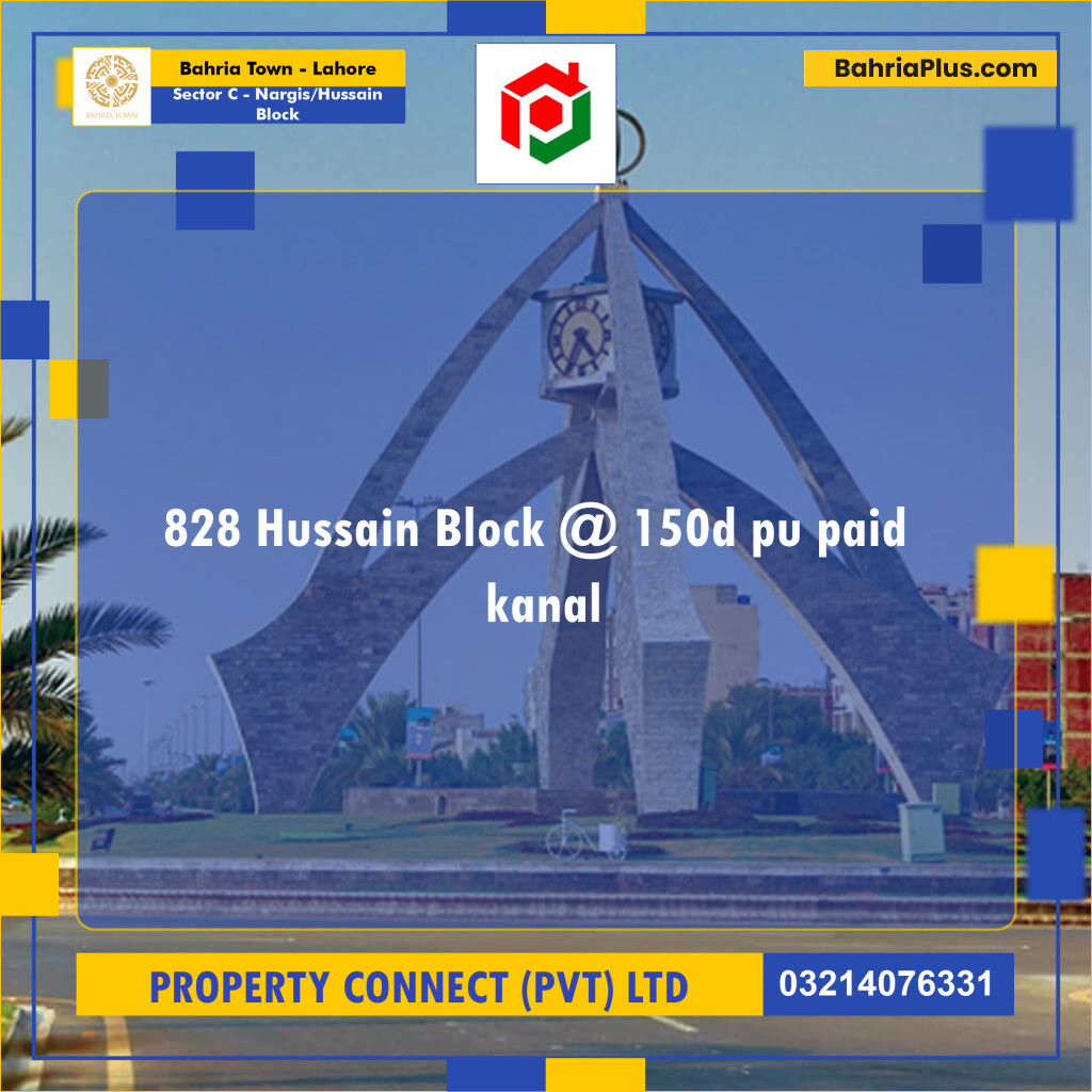 20 Marla Residential Plot for Sale in Sector C - Nargis/Hussain Block -  Bahria Town, Lahore - (BP-289095)