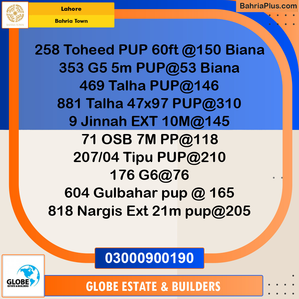 Residential Plot for Sale in Bahria Town, Lahore - (BP-289108)