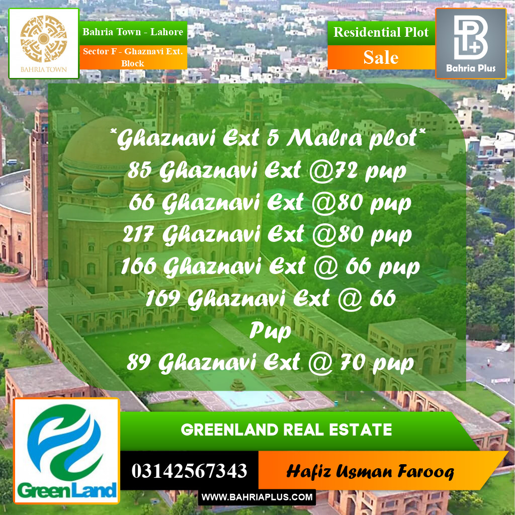 5 Marla Residential Plot for Sale in Sector F - Ghaznavi Ext. Block -  Bahria Town, Lahore - (BP-289171)