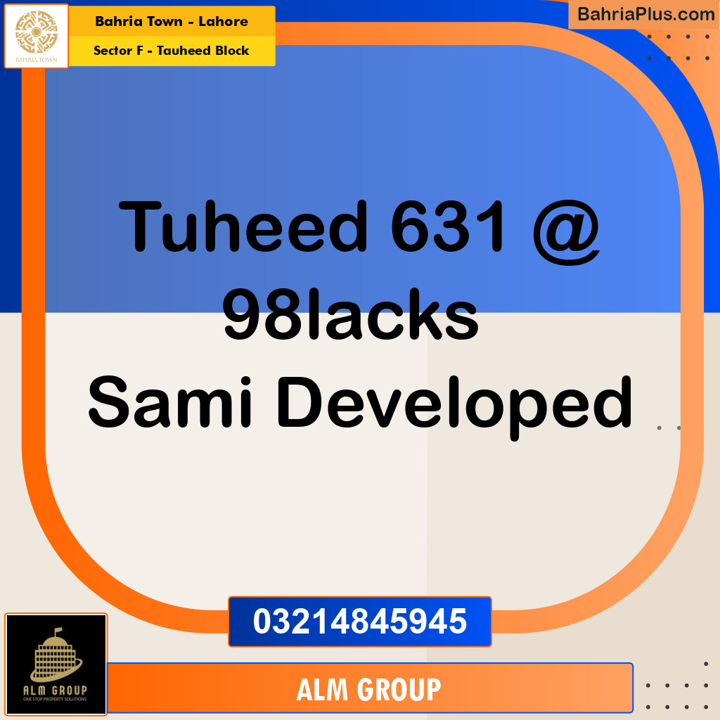 10 Marla Residential Plot for Sale in Sector F - Tauheed Block -  Bahria Town, Lahore - (BP-289193)