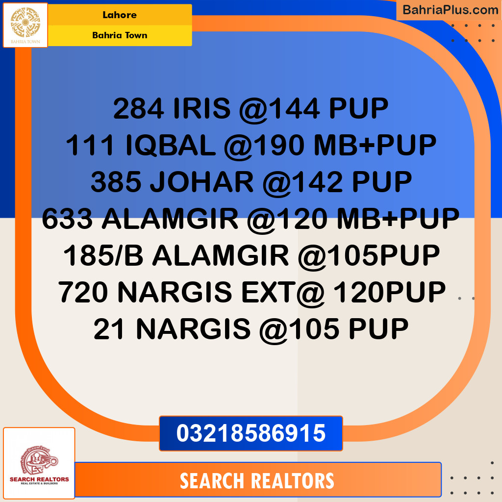 Residential Plot for Sale in Bahria Town, Lahore - (BP-289215)