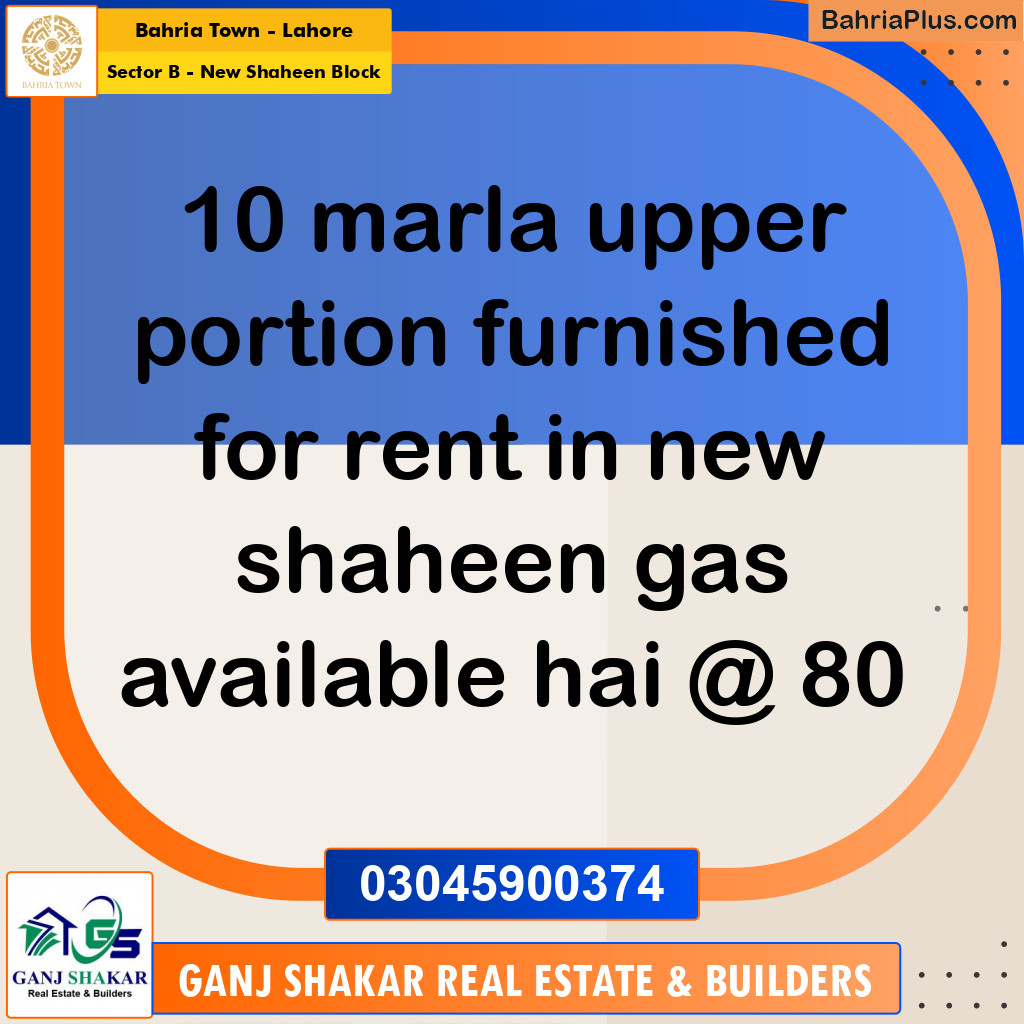 10 Marla Residential House for Rent in Sector B - New Shaheen Block -  Bahria Town, Lahore - (BP-289228)