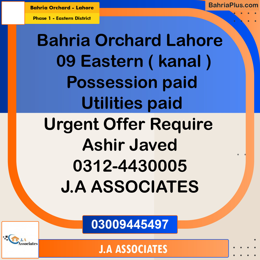 1 Kanal Residential Plot for Sale in Phase 1 - Eastern District -  Bahria Orchard, Lahore - (BP-289268)