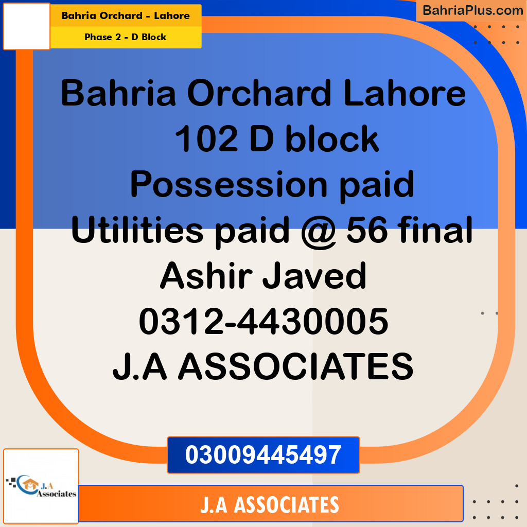 5 Marla Residential Plot for Sale in Phase 2 - D Block -  Bahria Orchard, Lahore - (BP-289272)