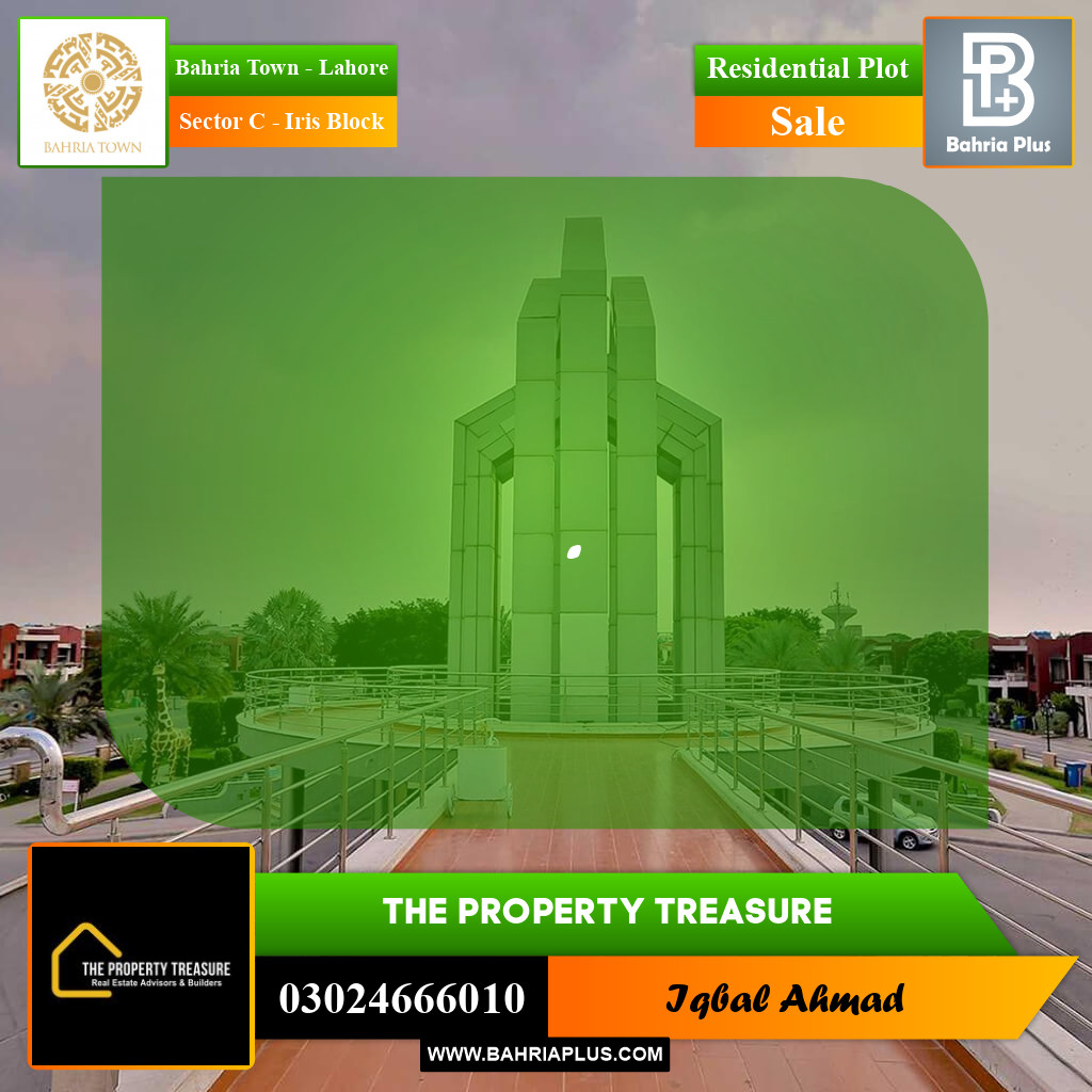 10 Marla Residential Plot for Sale in Sector C - Iris Block -  Bahria Town, Lahore - (BP-289329)