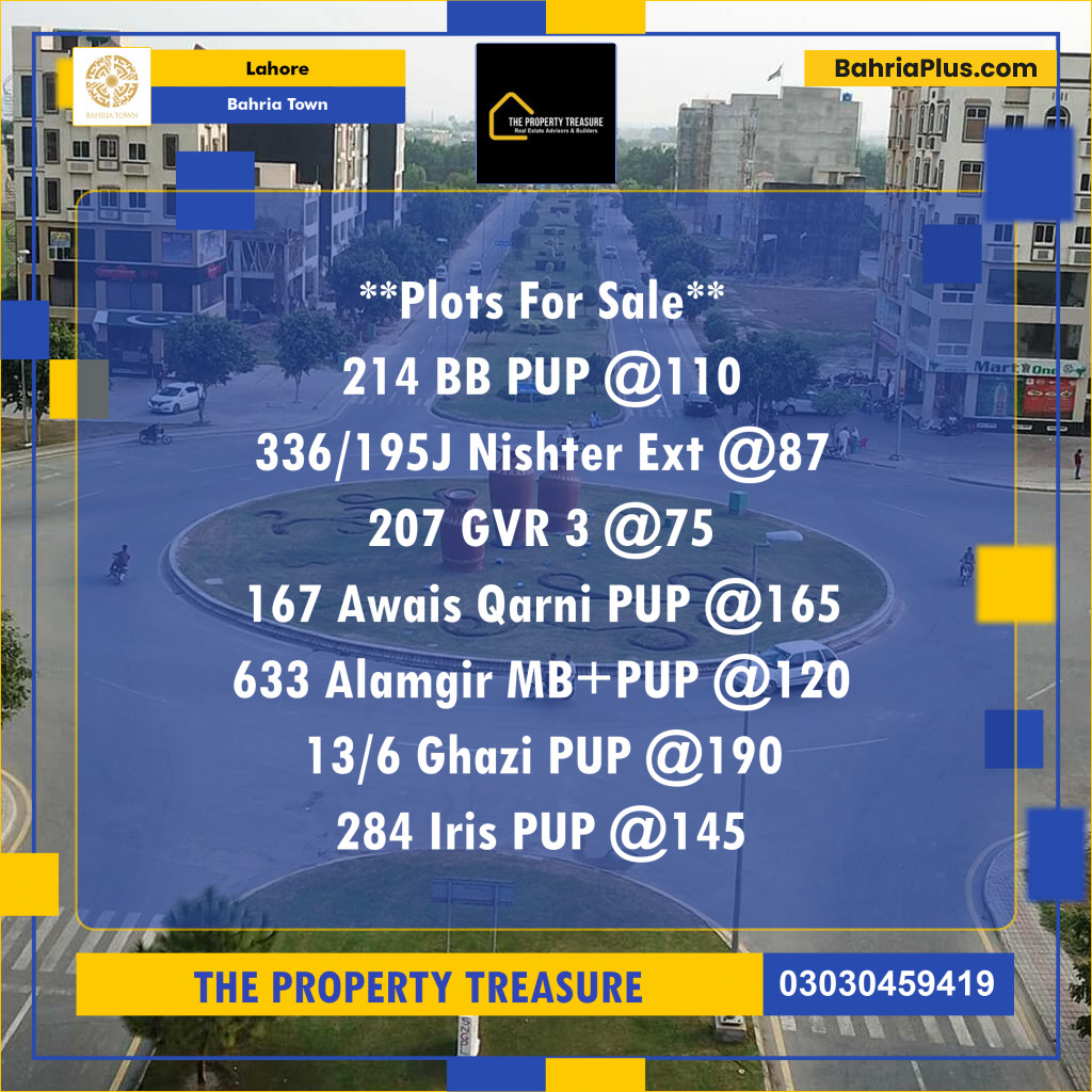 Residential Plot for Sale in Bahria Town, Lahore - (BP-289339)