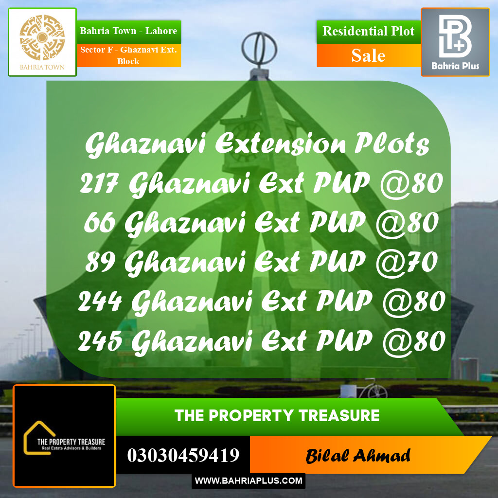 5 Marla Residential Plot for Sale in Sector F - Ghaznavi Ext. Block -  Bahria Town, Lahore - (BP-289348)