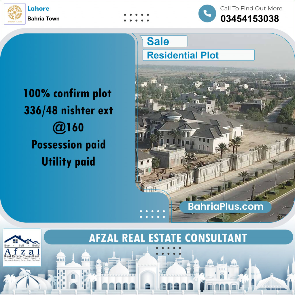 Residential Plot for Sale in Bahria Town, Lahore - (BP-289377)