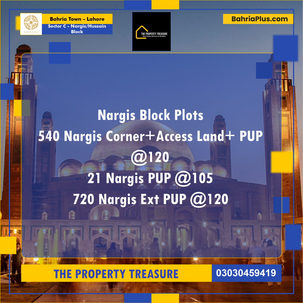 10 Marla Residential Plot for Sale in Sector C - Nargis/Hussain Block -  Bahria Town, Lahore - (BP-289464)