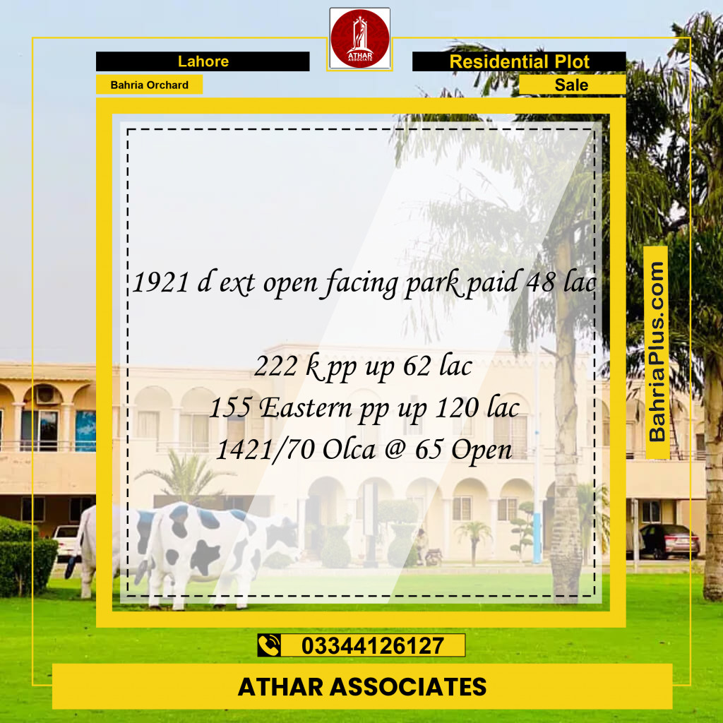 5 Marla Residential Plot for Sale in Bahria Orchard, Lahore - (BP-289475)