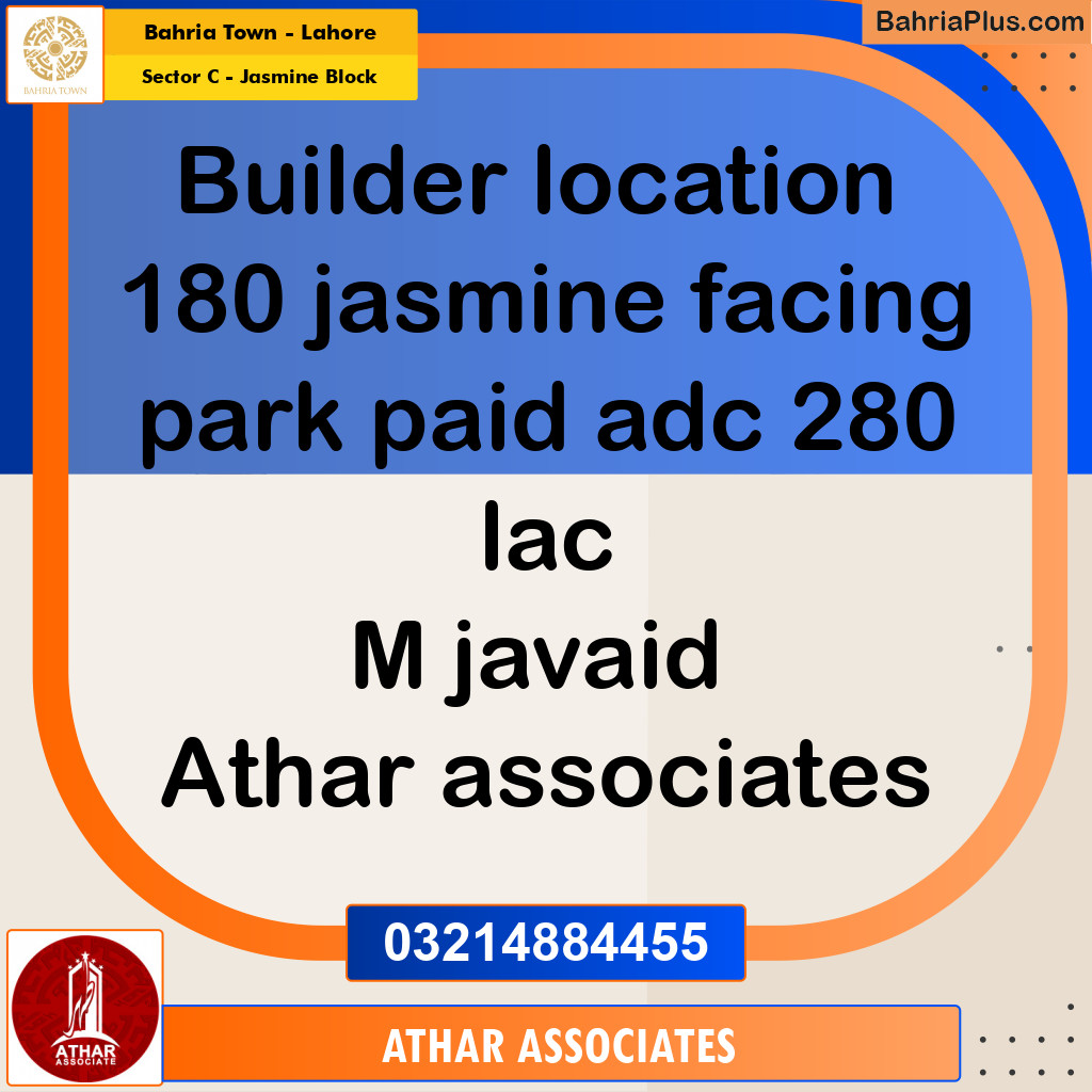 10 Marla Residential Plot for Sale in Sector C - Jasmine Block -  Bahria Town, Lahore - (BP-289503)