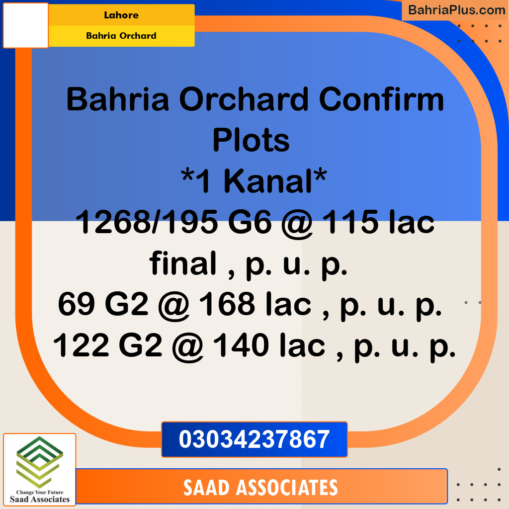 Residential Plot for Sale in Bahria Orchard, Lahore - (BP-289504)