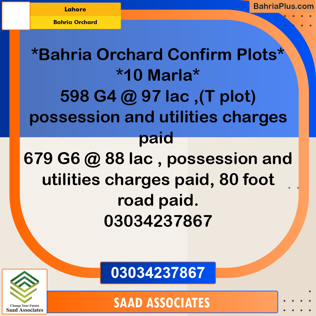 Residential Plot for Sale in Bahria Orchard, Lahore - (BP-289505)