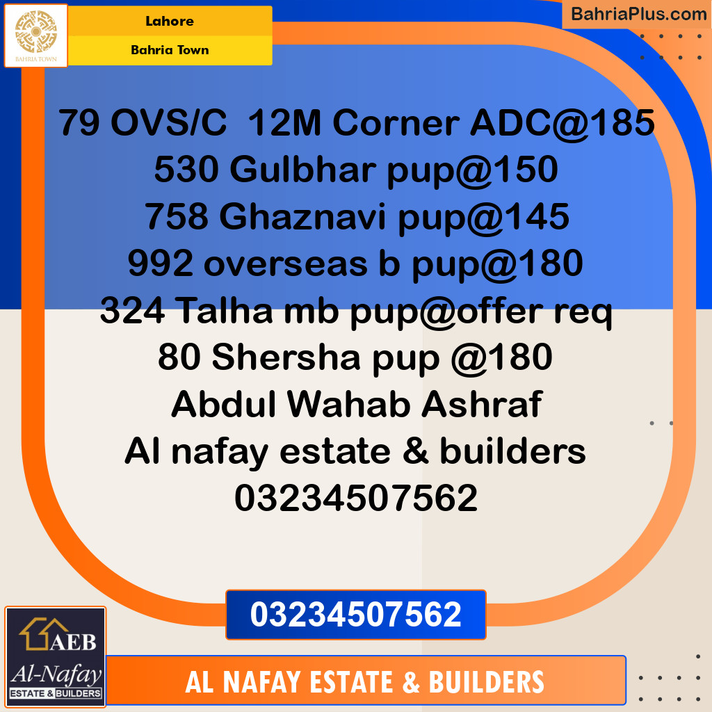 Residential Plot for Sale in Bahria Town, Lahore - (BP-289517)