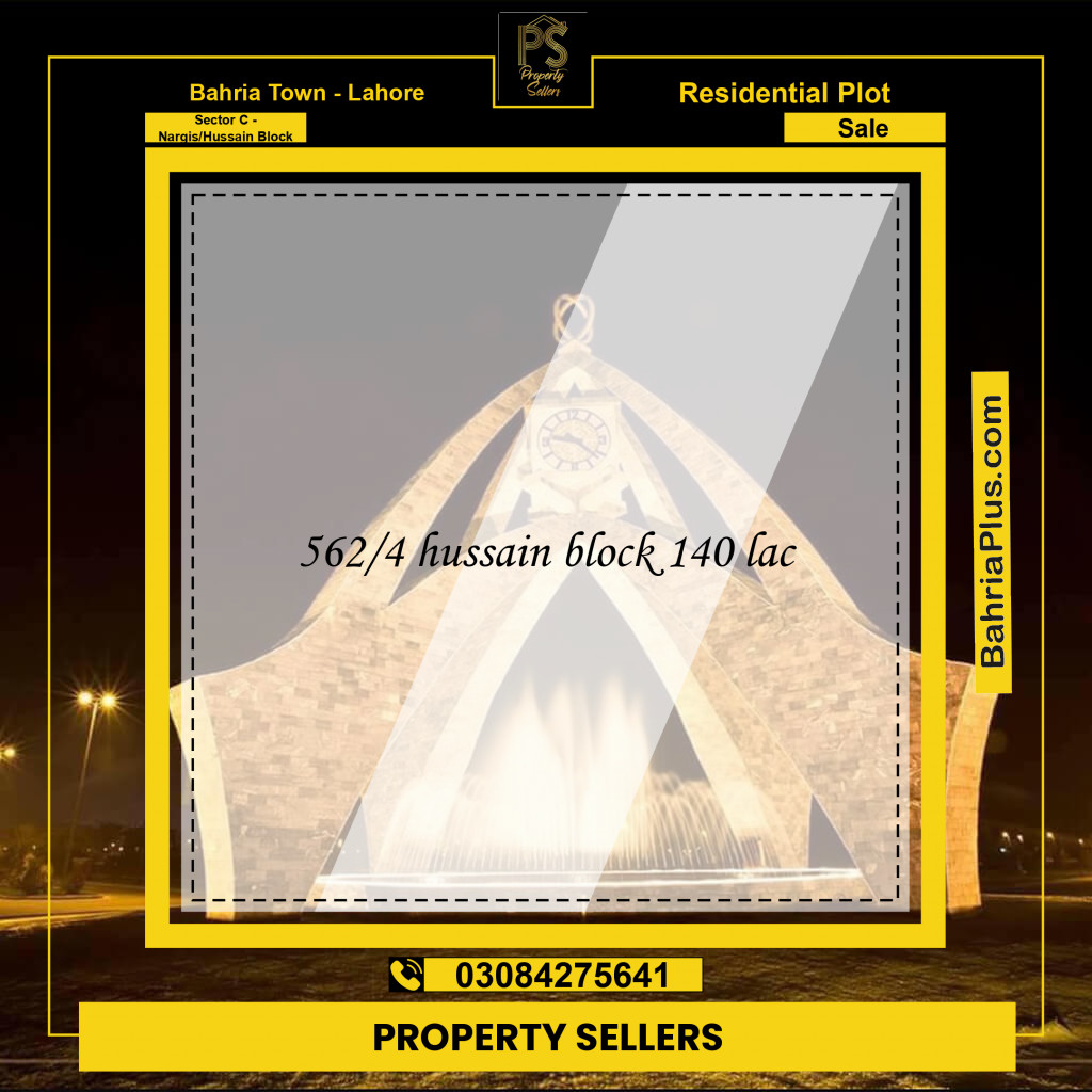 10 Marla Residential Plot for Sale in Sector C - Nargis/Hussain Block -  Bahria Town, Lahore - (BP-289551)